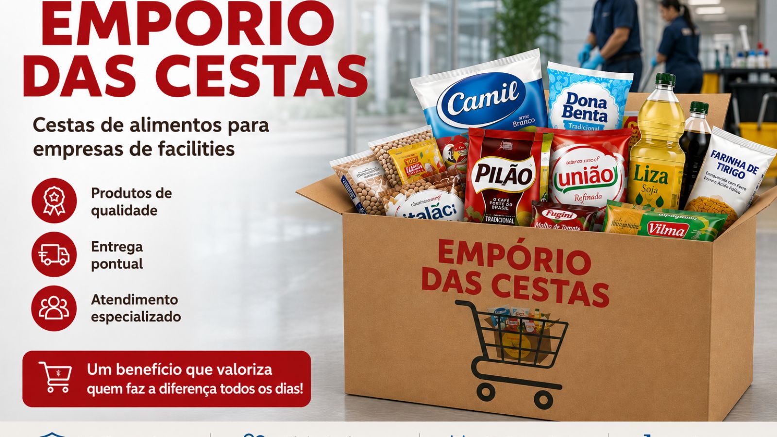 Cesta de Alimentos para Empresa de Facilities | Equipes