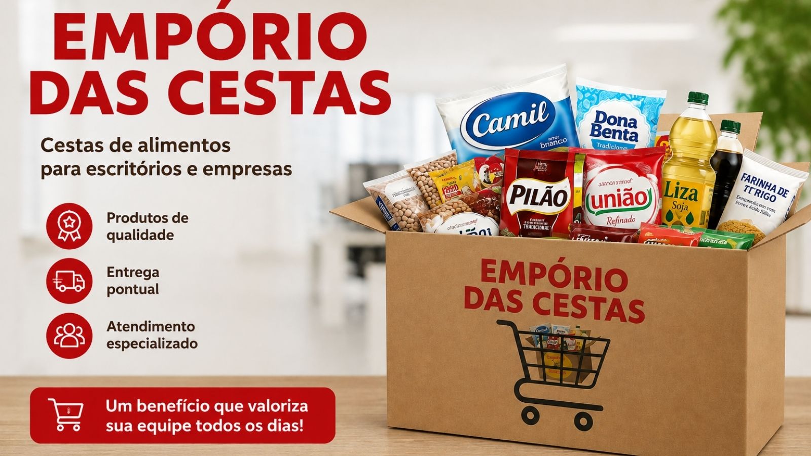 Cesta de Alimentos para Escritório | Benefício Corporativo